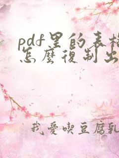pdf里的表格怎么复制出来