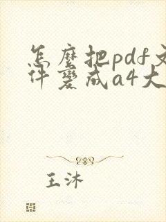 怎么把pdf文件变成a4大小