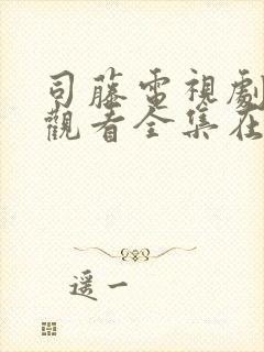 司藤电视剧免费观看全集在线观看