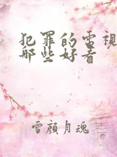 犯罪的电视剧有哪些好看