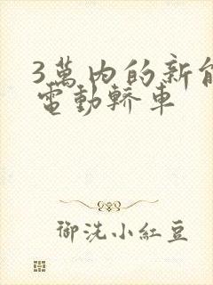 3万内的新能源电动轿车