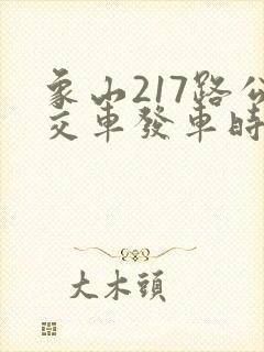 象山217路公交车发车时间表