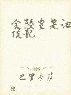 金陵岂是池中物侯龙