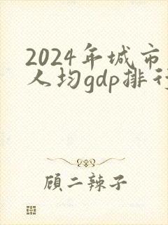 2024年城市人均gdp排行榜一览表