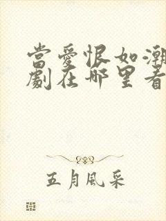 当爱恨如潮生短剧在哪里看