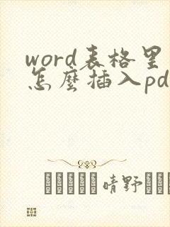 word表格里怎么插入pdf文件