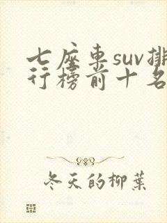 七座车suv排行榜前十名15万
