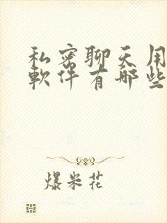 私密聊天用什么软件有哪些