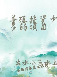 养殖投资少挣钱多的项目