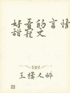 好看的言情小说甜宠文