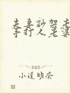 夫妻吵架老公动手打人老婆该怎么办