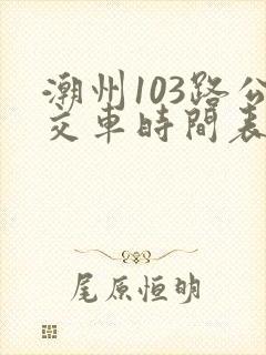 潮州103路公交车时间表