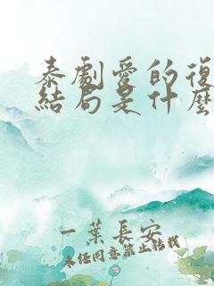 泰剧爱的复仇大结局是什么