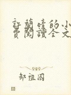 许兰晴的小说免费阅读全文