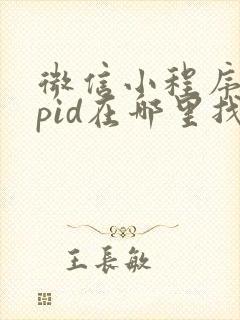 微信小程序appid在哪里找