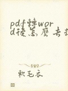 pdf转word后怎么去掉文本框