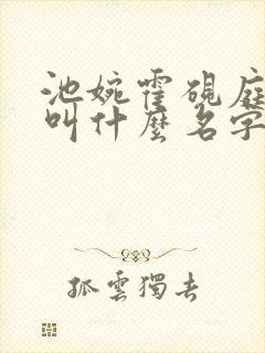 池婉霍砚庭小说叫什么名字