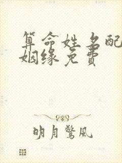 算命姓名配对 姻缘免费