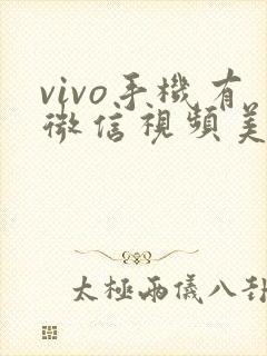 vivo手机有微信视频美颜吗