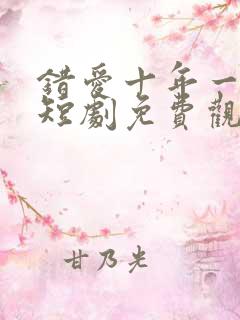 错爱十年一场空短剧免费观看全集