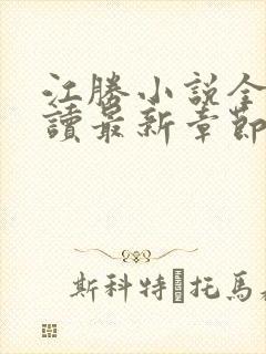 江胜小说全文阅读最新章节