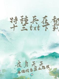 特种兵在都市夜十三txt下载