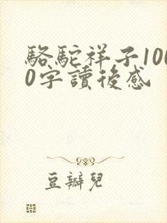 骆驼祥子1000字读后感
