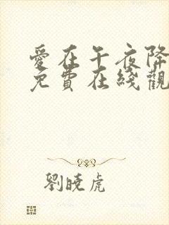 爱在午夜降临前免费在线观看