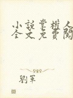 小说掌权人最新全文免费阅读