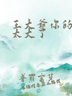 王大爷你的东西太大了