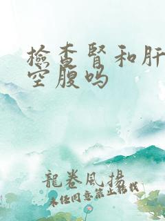 检查肾和肝需要空腹吗