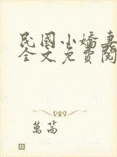 民国小娇妻小说全文免费阅读