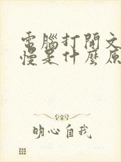 电脑打开文件很慢是什么原因