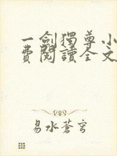 一剑独尊小说免费阅读全文下载