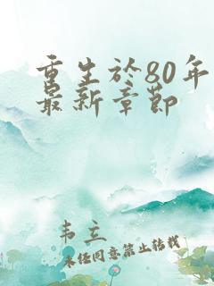 重生于80年代最新章节