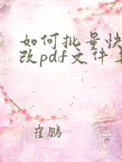 如何批量快速修改pdf文件名