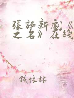 张译新剧《以法之名》在线播放