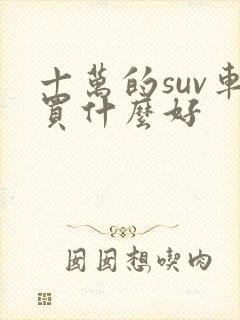 十万的suv车买什么好