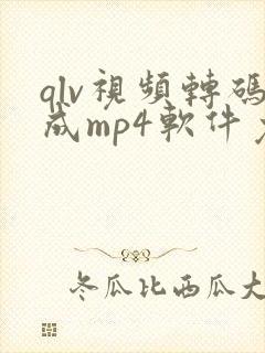 qlv视频转码成mp4软件免费