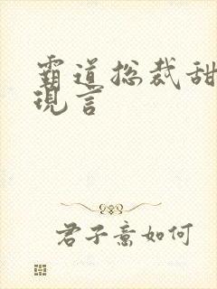 霸道总裁甜宠文现言