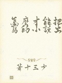 怎么才能把自己写的小说出书