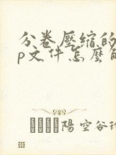 分卷压缩的zip文件怎么解压