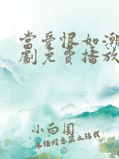 当爱恨如潮生短剧免费播放