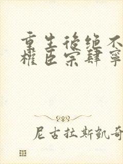 重生后绝不嫁给权臣宗肆宁芙结局