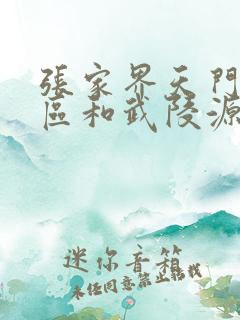 张家界天门山景区和武陵源景区哪个好玩