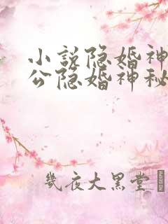 小说隐婚神秘老公隐婚神秘老公