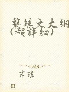 系统文大纲范例(超详细)