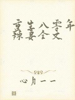 重生八零年代小辣妻全文