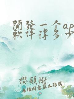 开发一个app软件得多少钱