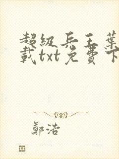 超级兵王叶谦下载txt免费下载